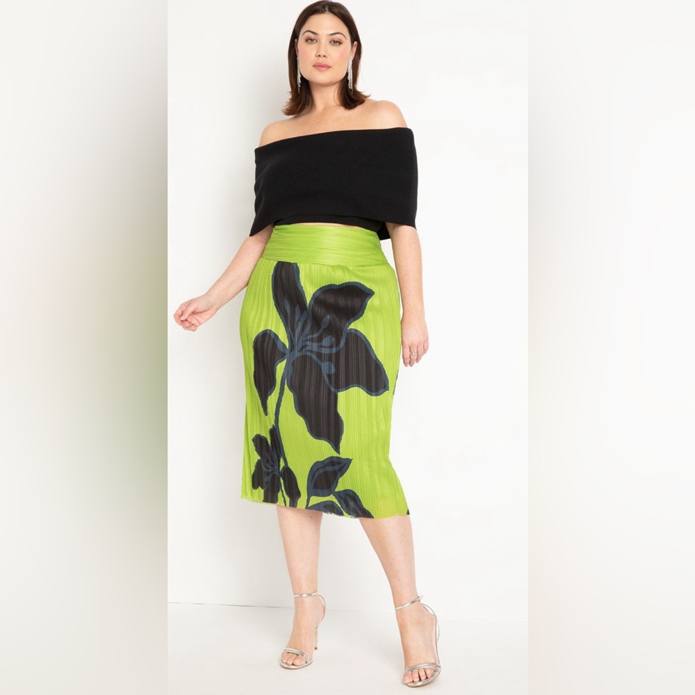 High waisted knit midi skirt Eloquii